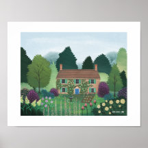 Englisch Country Hütte House Art Print