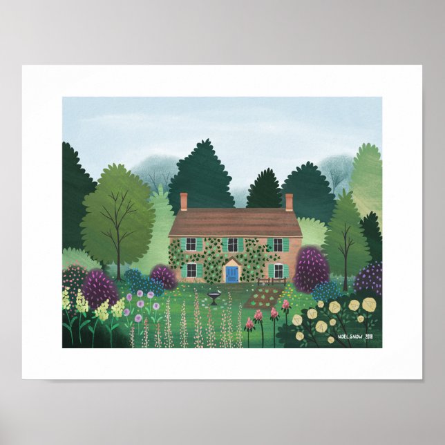 Englisch Country Hütte House Art Print Poster (Vorne)