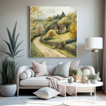 Englisch Country Lane Watercolor