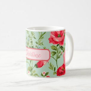 Englisch Country Wildblume Personalisiert Kaffeetasse