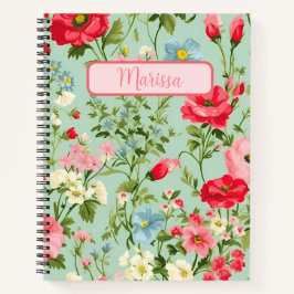 Englisch Country Wildblume Personalisiert Notizbuch