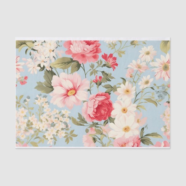 Englisch Countryside Flower Gardens Tissue Paper Seidenpapier (Vorderseite)