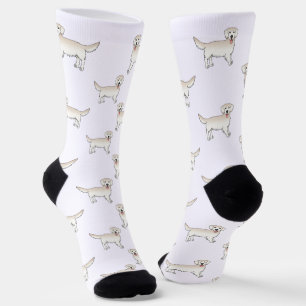 Englisch Cream Golden Retriever Cartoon Dog Muster Socken