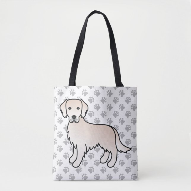 Englisch Cream Golden Retriever Cartoon Dog & Paws (Vorderseite)