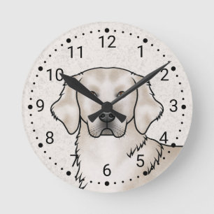 Englisch Cream Golden Retriever Dog Head Portrait Runde Wanduhr