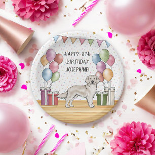 Englisch Cream Golden Retriever Farbige Geburtstag Pappteller