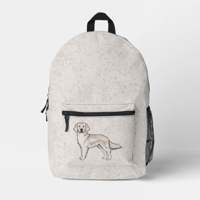 Englisch Cream Golden Retriever Niedlich Hund Beig Bedruckter Rucksack (Vorderseite)
