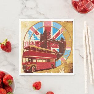 Englisch Double Decker Bus Serviette