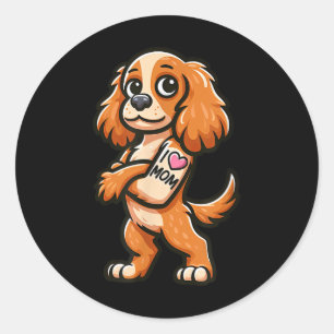 Englisch Er Spanisch I Liebe Mama Funny Dog Tattoo Runder Aufkleber