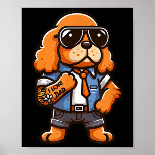 Englisch Er Spanisch I Liebe Vater Funny Dog Tatto Poster