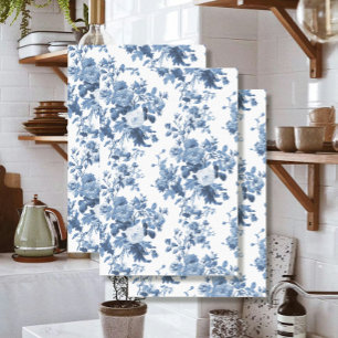 Englisch Floral Vintag Blue and White LG Decoupage Seidenpapier