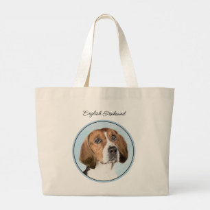 Englisch Foxhound Malerei Niedlich Original Hunde Jumbo Stoffbeutel