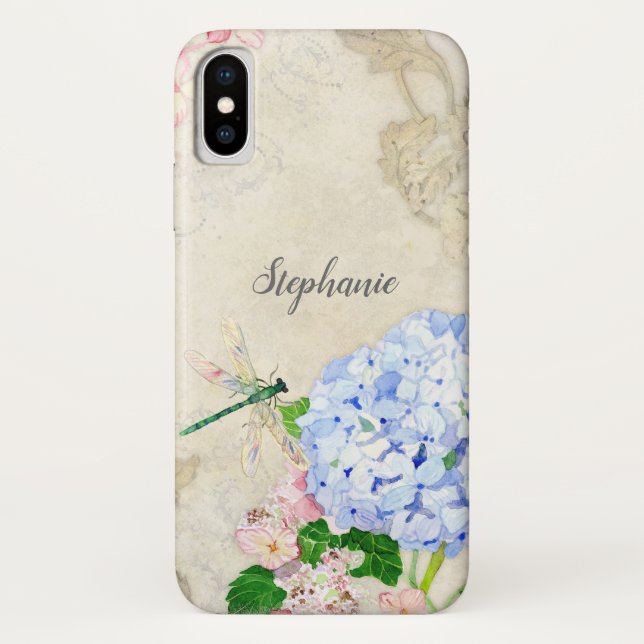 Englisch Garden, Blue n Pink Hydrangeas Case-Mate iPhone Hülle (Rückseite)