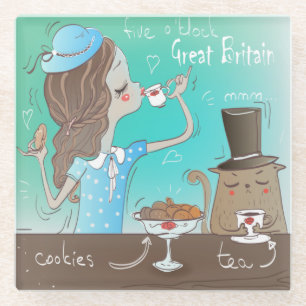 Englisch Glasuntersetzer