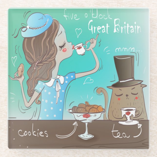 Englisch Glasuntersetzer (Vorderseite)