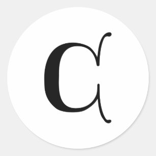 Englisch Gothic Monogram Letter C Runder Aufkleber