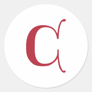 Englisch Gothic Monogram Letter C Runder Aufkleber