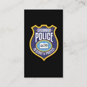 Englisch Grammar Police Funny Sarcasm Literatur Visitenkarte