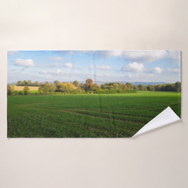 Englisch Herbst Landschaft - Personalisiert Badhandtuch Set (Badehandtuch)