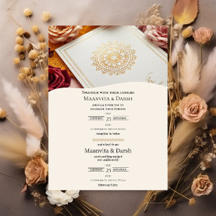 Englisch Hindi zweisprachige Hochzeitseinladung Einladung