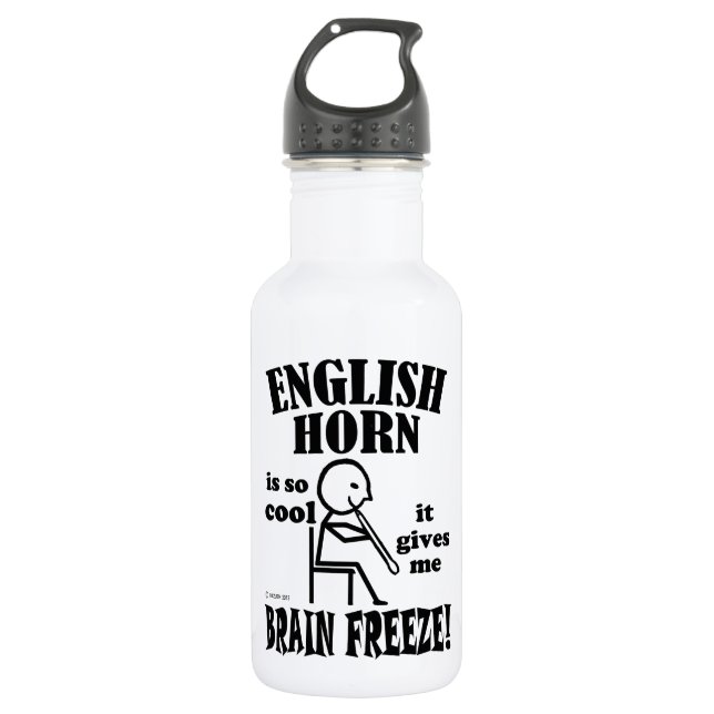 Englisch Horn, Brain Freeze Edelstahlflasche (Vorderseite)