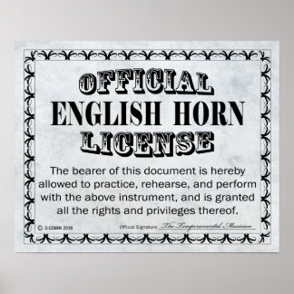 Englisch Horn Lizenz Poster