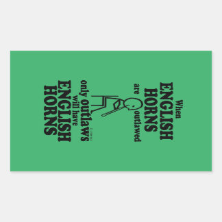 Englisch Horns Outladed Rectangle Sticker