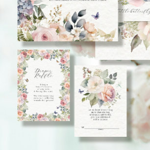 Englisch Hütte Floral Baby Girl Diaper Raffle Begleitkarte