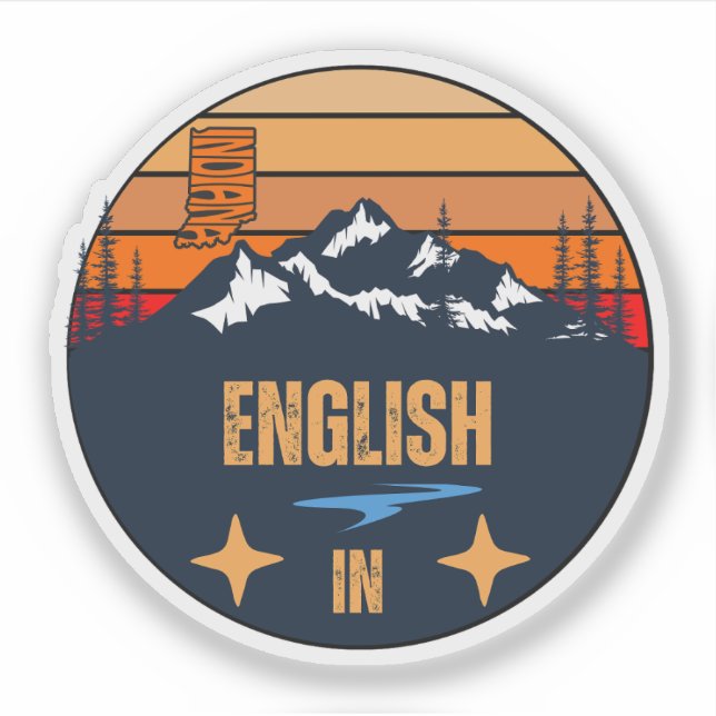 Englisch, Indiana Aufkleber (Vorderseite)
