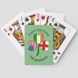 Englisch Irish American Flag Kleeblatt Personalisi Spielkarten