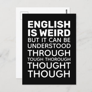 Englisch ist komisch Funny Grammar Black Postkarte