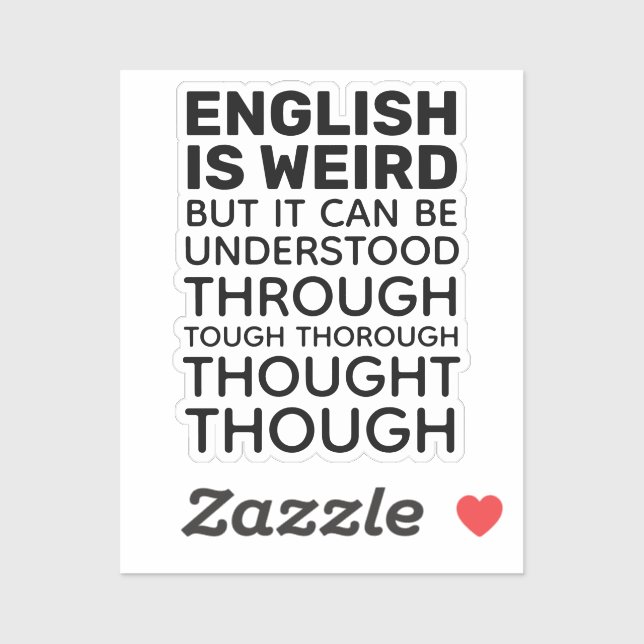 Englisch ist komisch Funny Grammar Contour Cut Aufkleber (Blatt)