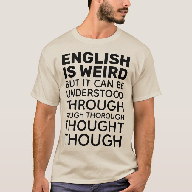 Englisch ist komisch Funny Grammar Teacher T-Shirt (Vorderseite)