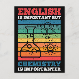 Englisch ist wichtig, aber Chemie ist wichtig Postkarte