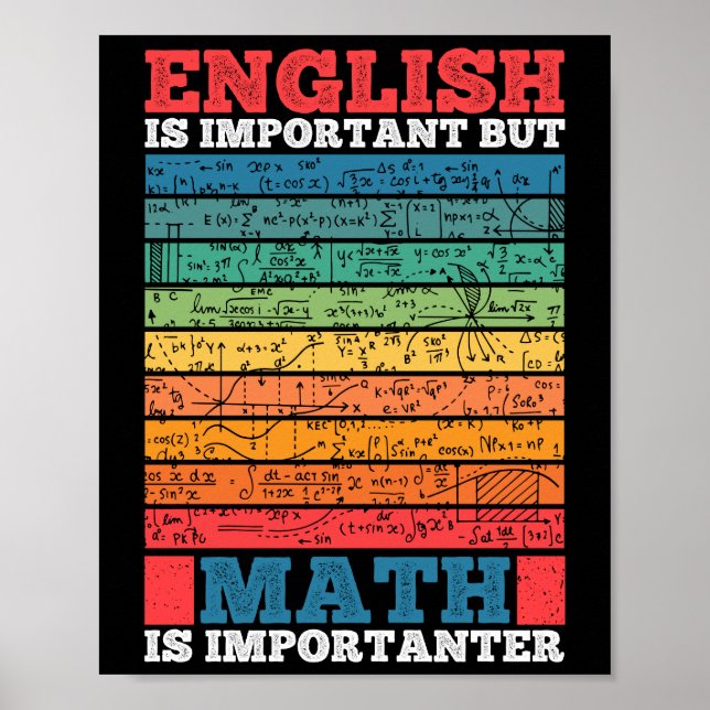 Englisch ist wichtig, aber Mathematik ist wichtig  Poster (Vorne)