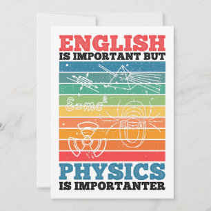 Englisch ist wichtig, aber Physik ist wichtig Feiertagskarte