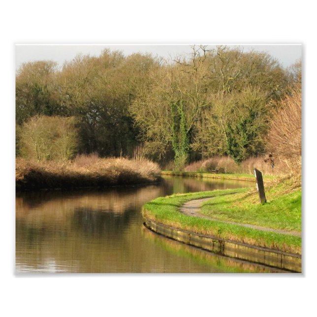Englisch Landscape Canal Narrowboat Pond Wasser Fotodruck (Vorne)