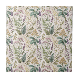 Englisch Lavendel & Wildblumen Cottagecore-Muster Fliese