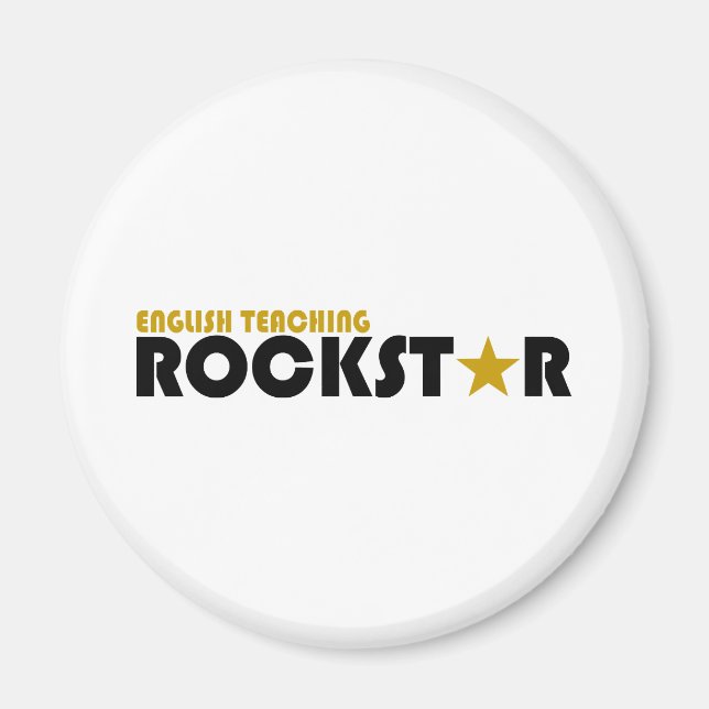 Englisch lehren Rockstar Magnet (Vorne)