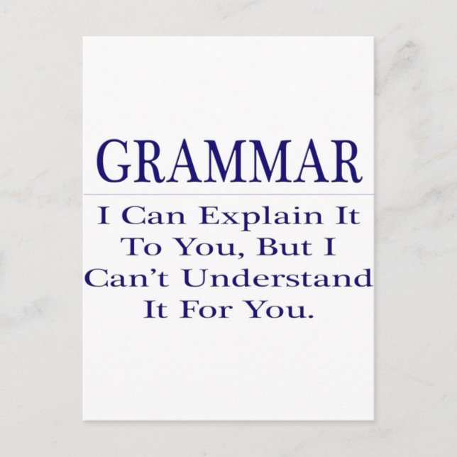 Englisch Lehrer Joke .. Erklären Sie nicht versteh Postkarte (Vorderseite)