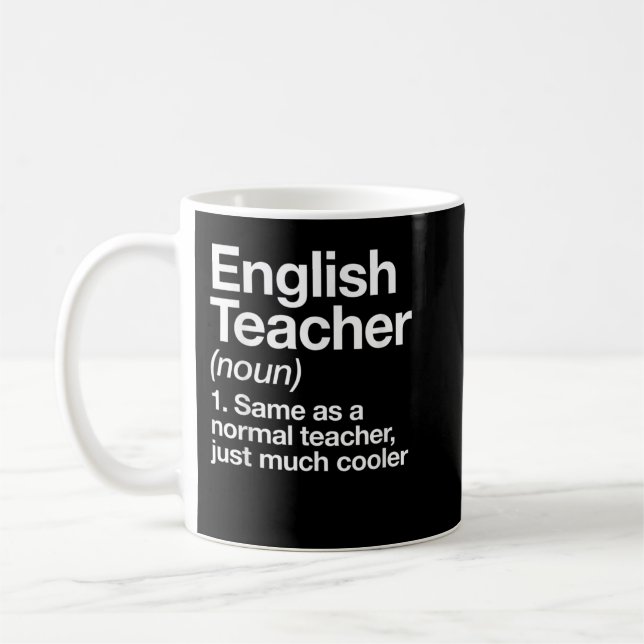 Englisch Lehrerin definiert Funny Back to School - Kaffeetasse (Links)