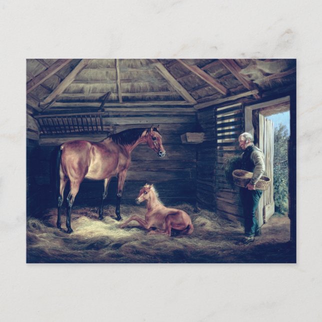 Englisch Mare with their Foals, 1833 Postkarte (Vorderseite)