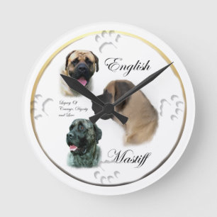 Englisch Mastiff Liebhaber Runde Wanduhr