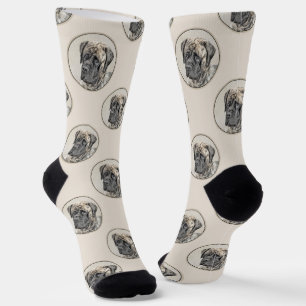 Englisch Mastiff Malerei Brindle Original Hunde Ku Socken