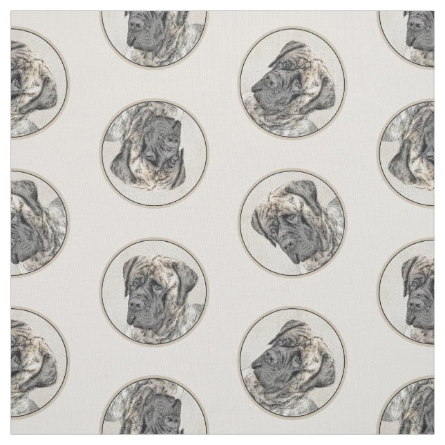 Englisch Mastiff Malerei Brindle Original Hunde Ku Stoff (Muster)