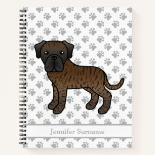 Englisch Mastiff Niedlicher Cartoon Dog & Text Notizbuch