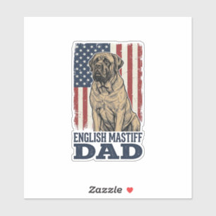 Englisch Mastiff Vater Patriotisches Vintage Hund Aufkleber