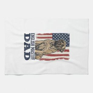 Englisch Mastiff Vater Patriotisches Vintage Hund Geschirrtuch