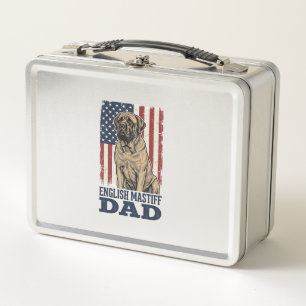 Englisch Mastiff Vater Patriotisches Vintage Hund  Metall Brotdose