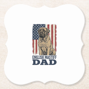 Englisch Mastiff Vater Patriotisches Vintage Hund  Untersetzer